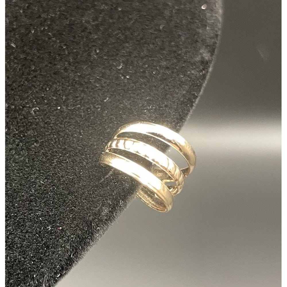 New Gold Tone Metal Triple Band Boho SINGLE Ear Cuff Earring(No Piercing Needed)